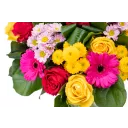 Bouquet with roses and germinis